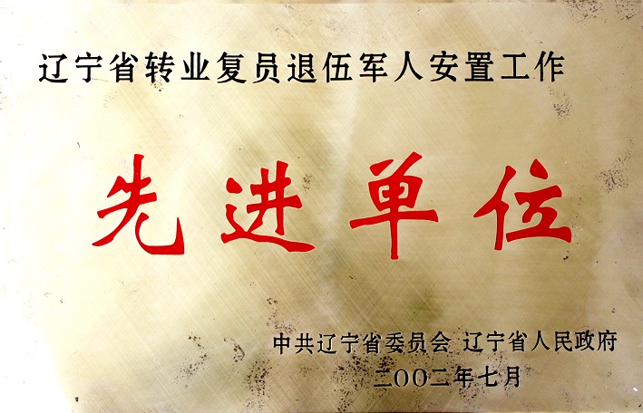 10（2002年遼寧省轉(zhuǎn)業(yè)復員退伍軍人安置工作先進單位）